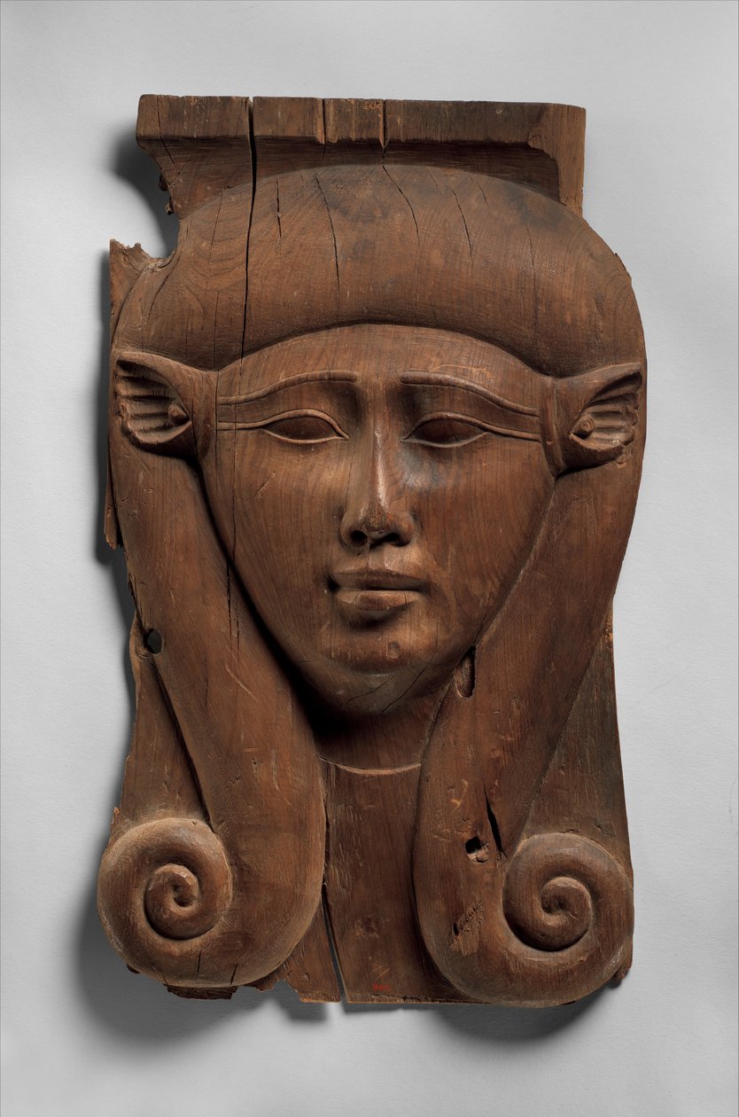 Panel fra en Hathor-søjle, 380–200 f.Kr. (cedertræ) af Egyptian Ptolemaic Period