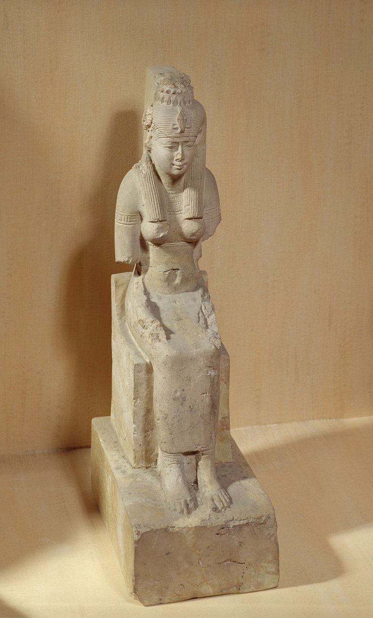 Statue af gudinden Rattawy, fra Medamud (kalksten) af Egyptian Ptolemaic Period
