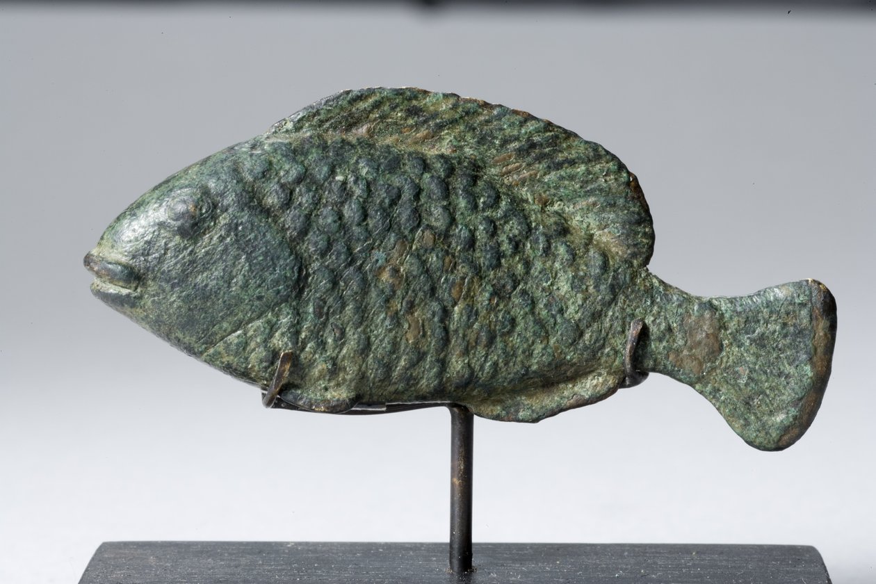 Tilapia fisk (bronze) af Egyptian Ptolemaic Period
