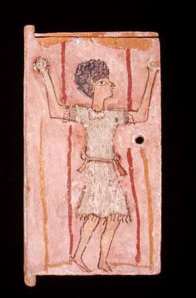Boy jonglering, dør fra et skab (malet træ) af Egyptian School