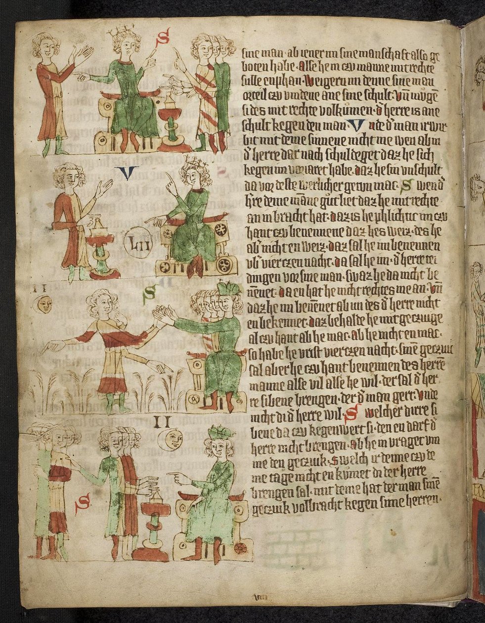 Feudal lov. Fra Heidelberg Sachsenspiegel, 1300-tallet af Eike von Repgow