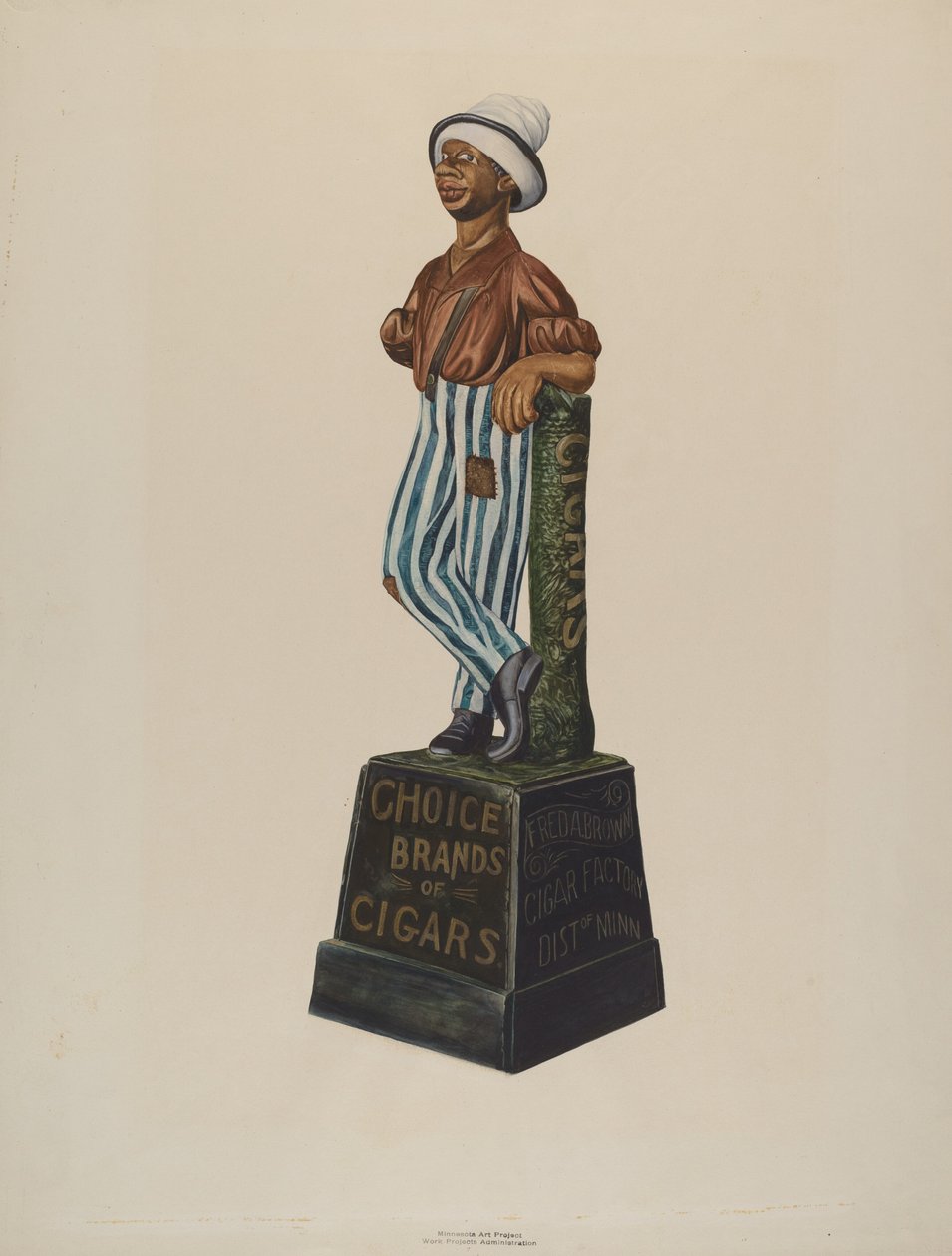 Cigarbutik figur af Einar Heiberg
