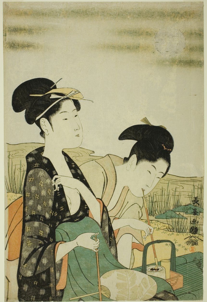 Måne udsigt af Eishōsai Chōki