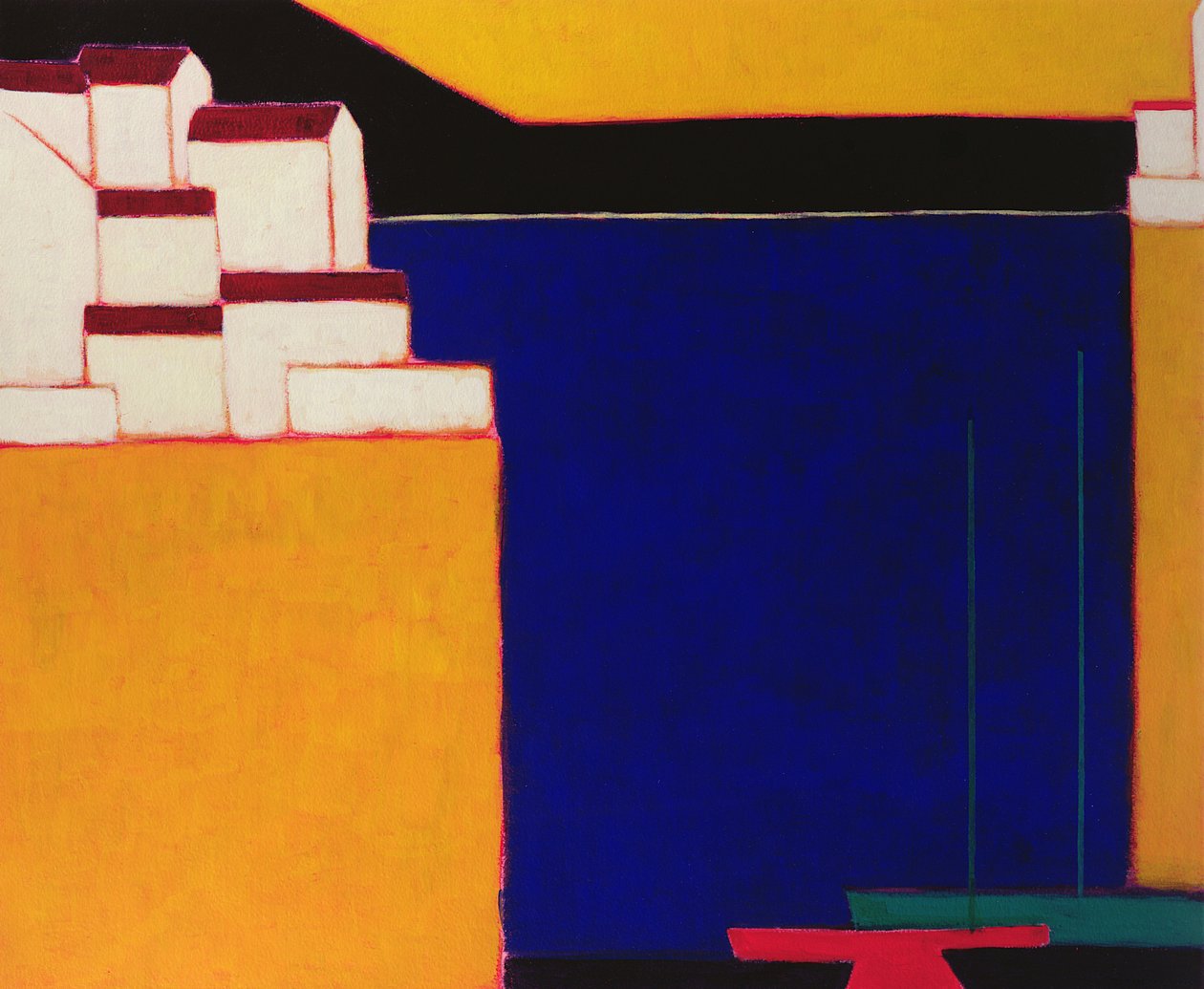 Mileai, Pelion, Grækenland, 1998 (akryl på papir) af Eithne Contemporary Artist Donne