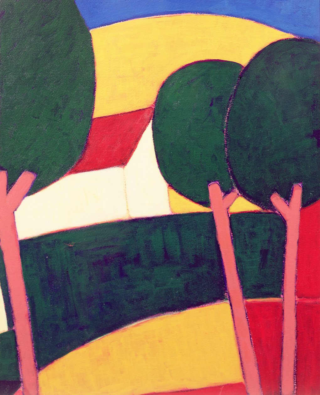 Provencalsk Paysage, 1997 (akryl på papir) af Eithne Contemporary Artist Donne
