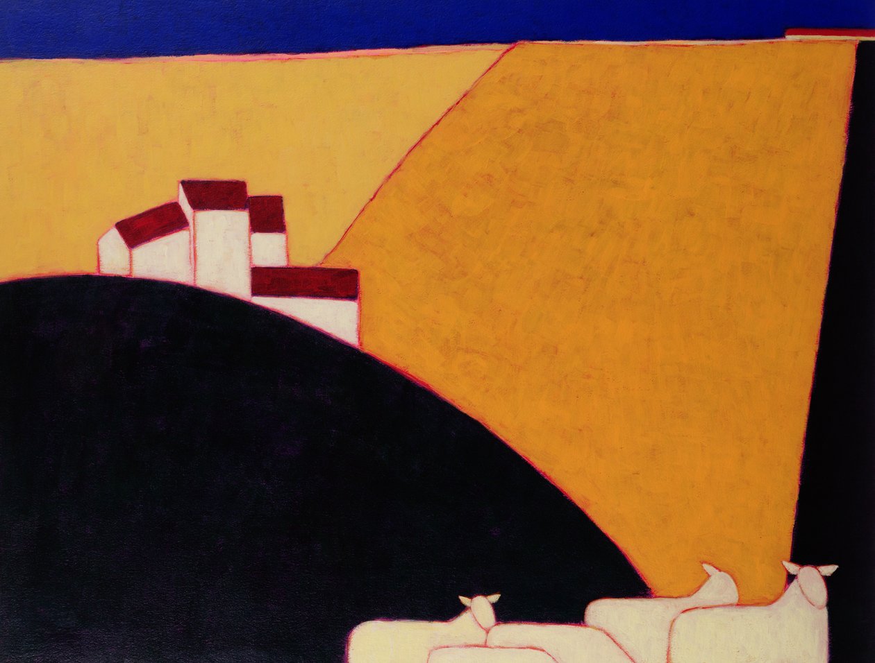 Tuscan Campagna, 1999 (akryl på papir) af Eithne Contemporary Artist Donne