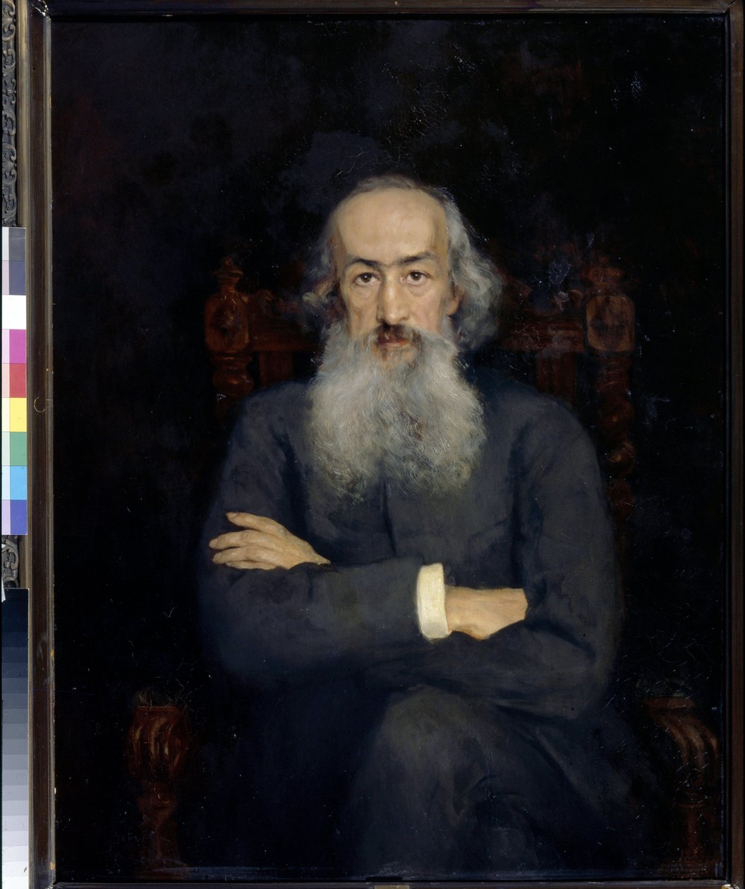 Portræt af historikeren Constantin Bestoujev Rioumine (Bestoujev-Rioumine) (1829-1897) - Maleri af Ekaterina Sergeevna Zarudnaya Kavos (1862-1918), olie på lærred (101x79 cm) af Ekaterina Sergeevna Zarudnaya Kavos