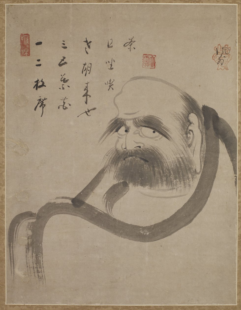 Bodhidharma, ca. 1645 (blæk på papir) af Ekun Fugai Ekun Fugai