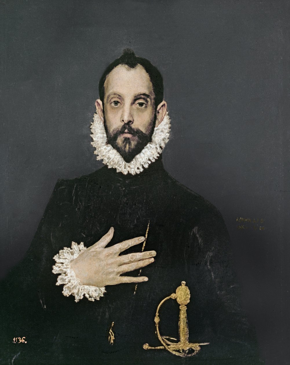Herre med hånden på brystet, ca. 1580 af El Greco