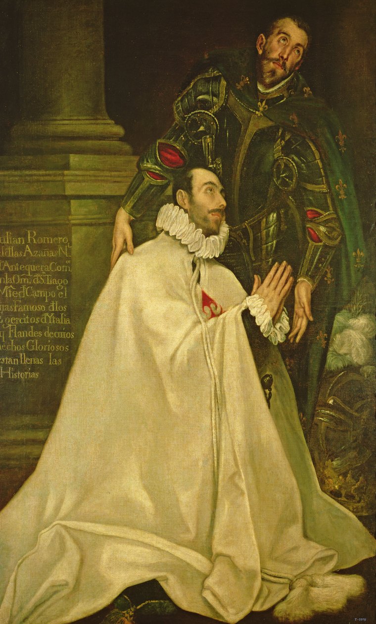 Julian Romero de las Azanas med den hellige Julian, 1587-97 af El Greco