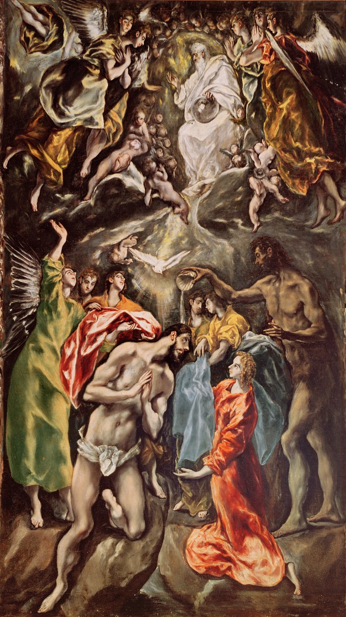 Kristi dåb, 1608-14 af El Greco