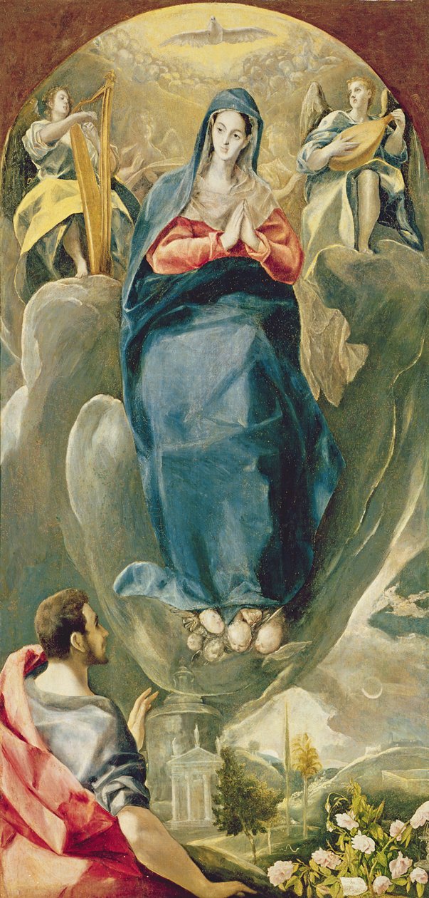 Den ubesmittede undfangelse overvejet af Evangelisten Johannes af El Greco
