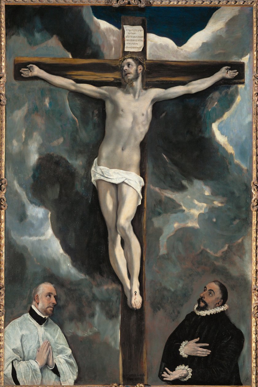 Kristus på korset og to donorer - ... af El (1541 1614) Greco