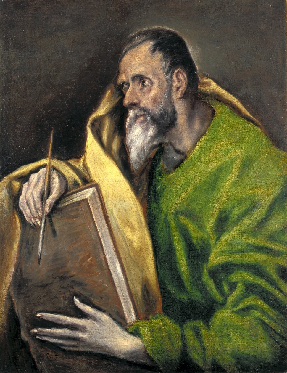St. Luke (olie på lærred) af El (1541 1614) Greco