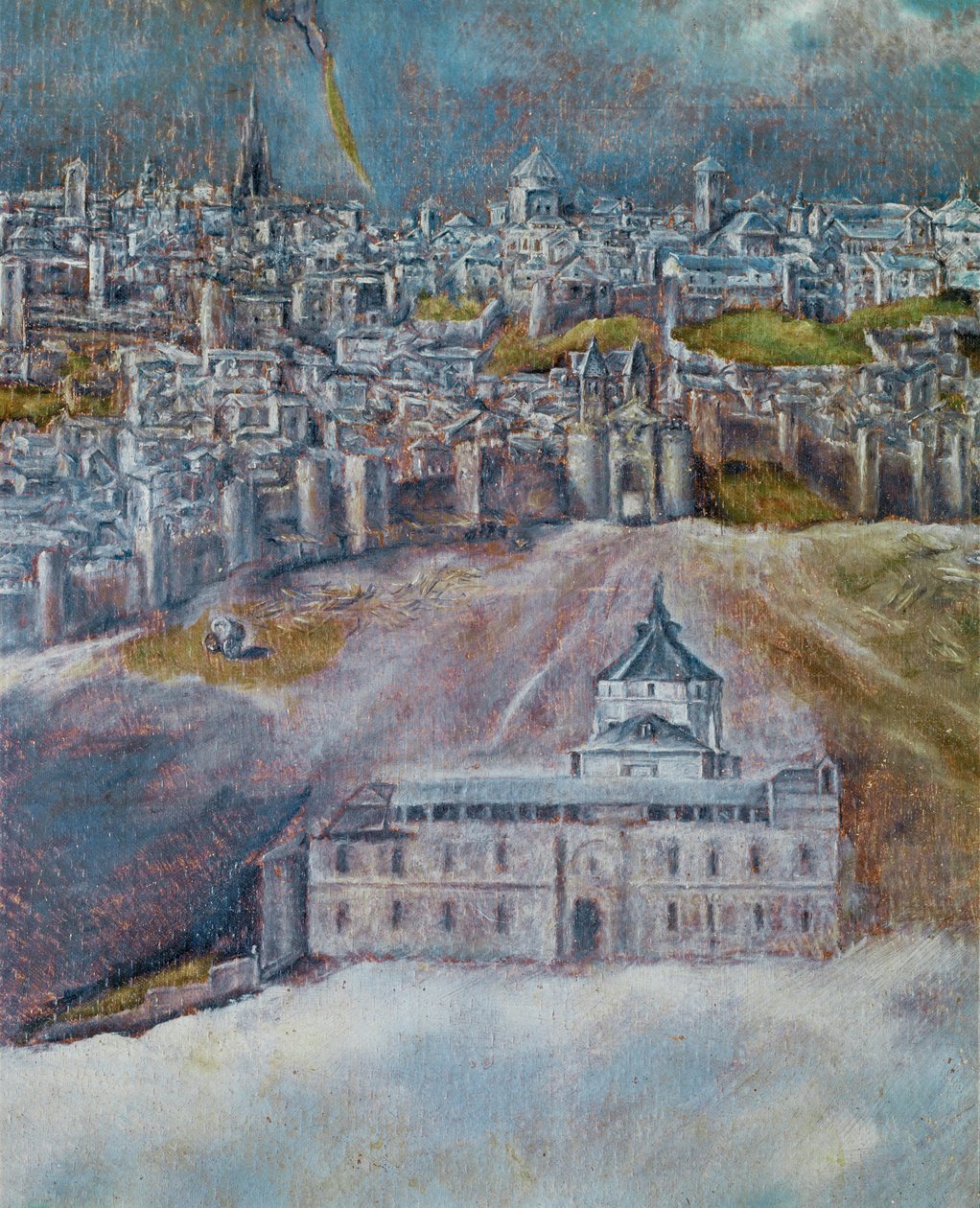 Udsigt og kort over Toledo (maleri på lærred) af El (1541-1614) Greco