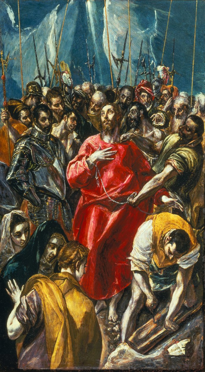 The Espolio, The Disrobing of Christ, ca. 1577-79 (olie på panel) af El (1541 1614) (studio of) Greco