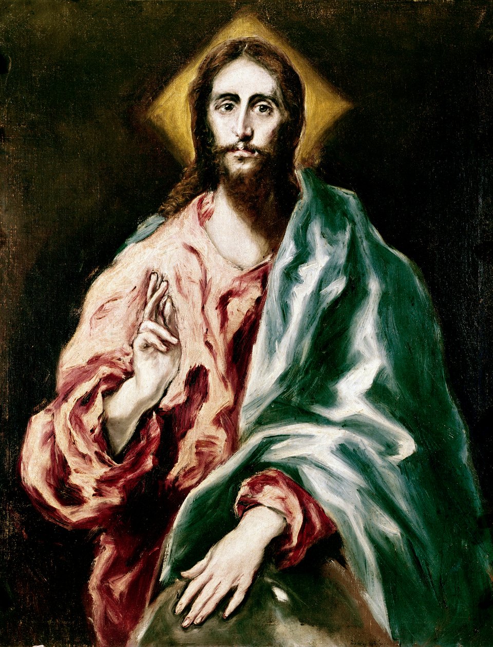 Apostolat for katedralen i Toledo: Kristus Forløseren. Maleri af Domenikos Theotokopoulos dit El Greco (1540-1614) af El Greco