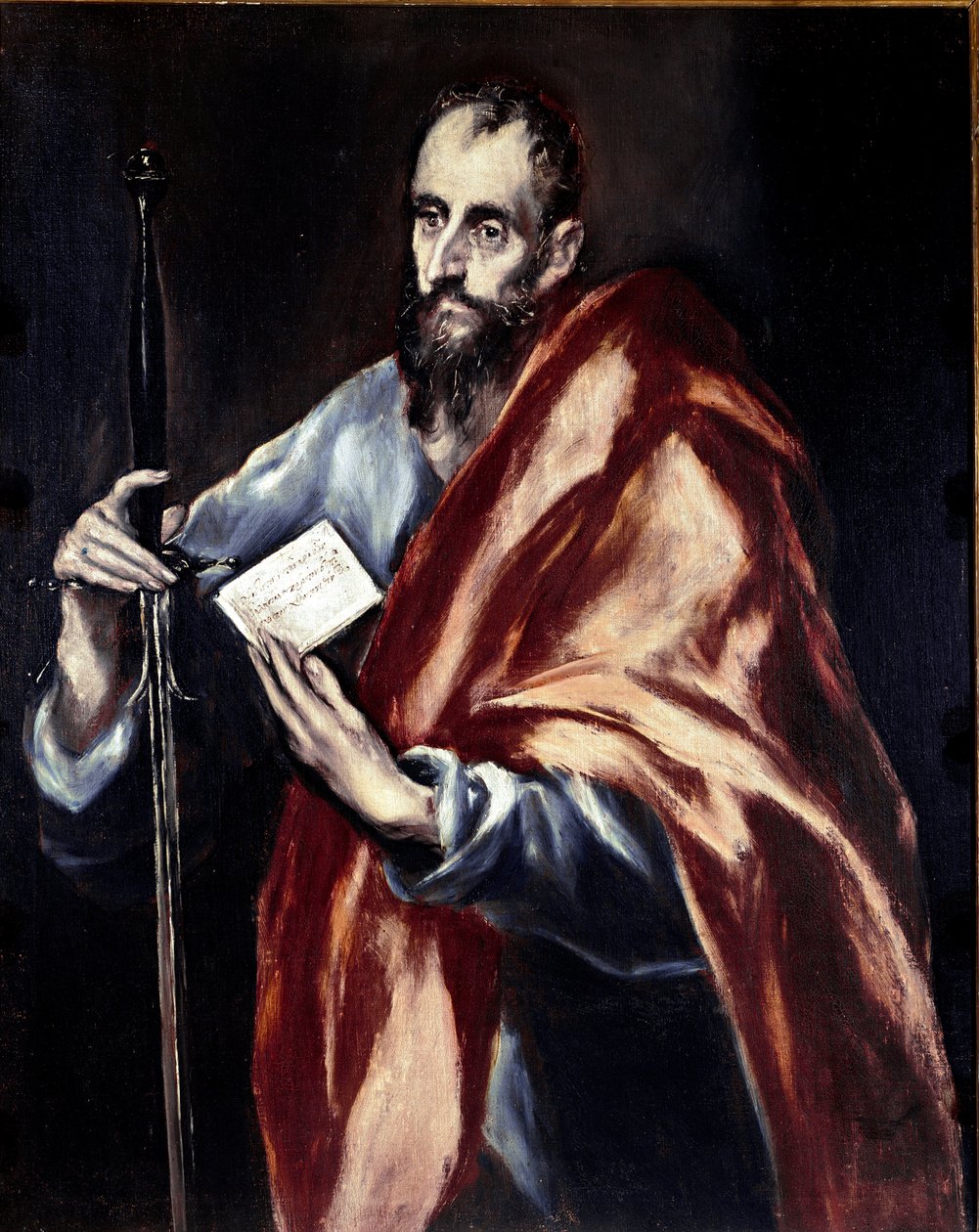 Apostolat for katedralen i Toledo: Apostlen Saint Paul. Maleri af Domenikos Theotokopoulos dit El Greco (1540-1614) af El Greco