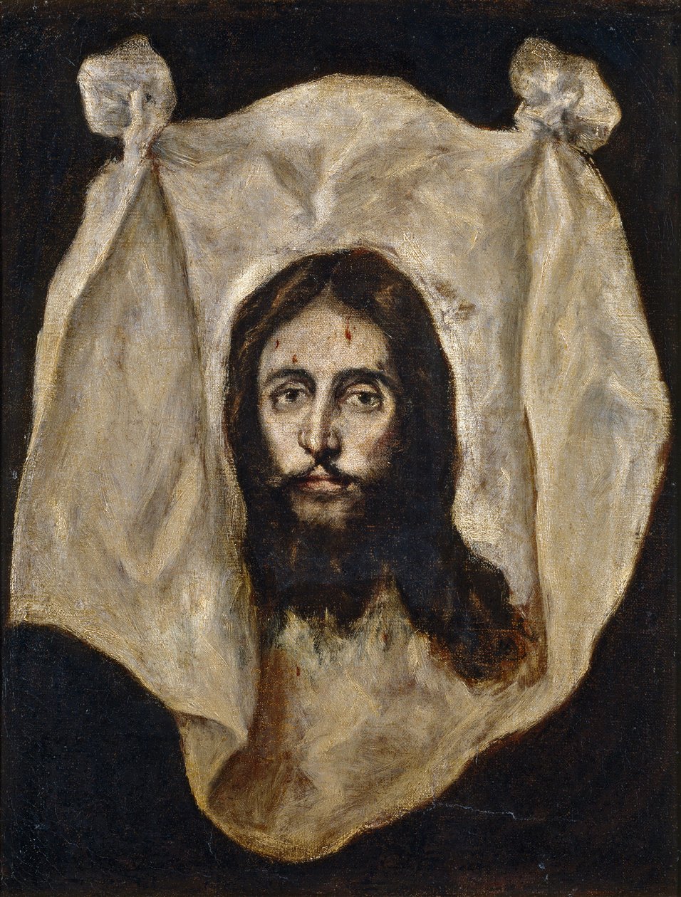 ""The Mandylion or Image of Edesse"" (Holy Mandylion or The Vernicle) Maleri af Domenikos Theotokopoulos dit El Greco (1541-1614) 1586-1595 - Olie på lærred Dim 71x54 cm Museo del Prado, Madrid af El Greco
