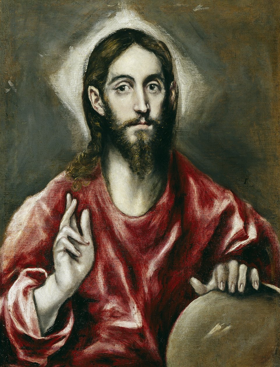 ""Le sauveur du monde"" - Salvator Mundi (Verdens Frelser) - El Greco, Dominico (1541-1614) - 1608-1614 - Olie på lærred - 72x55 cm - Museo del Prado, Madrid af El Greco