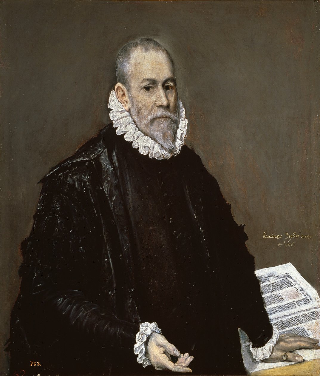 ""Portrait de medecin"" (Portræt af en læge) Peinture af Domenikos Theotokopoulos dit El Greco (1541-1614) 1582-1585 Olie på lærred Dim 96x82 cm Museo del Prado, Madrid af El Greco