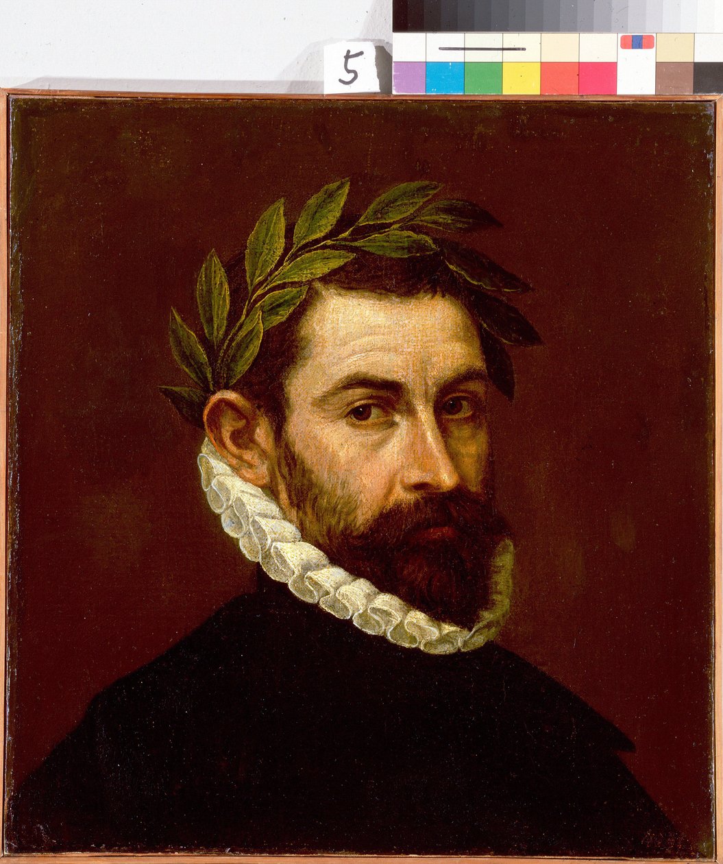 ""Portræt af digteren Alonso de Ercilla y Zuniga (1533-1594)"" Maleri af Domenikos Theotokopoulos kendt som El Greco (1540-1614) 1576-1578 Dim. 44,3x41,5 cm Sankt Petersborg Eremitagemuseum af El Greco