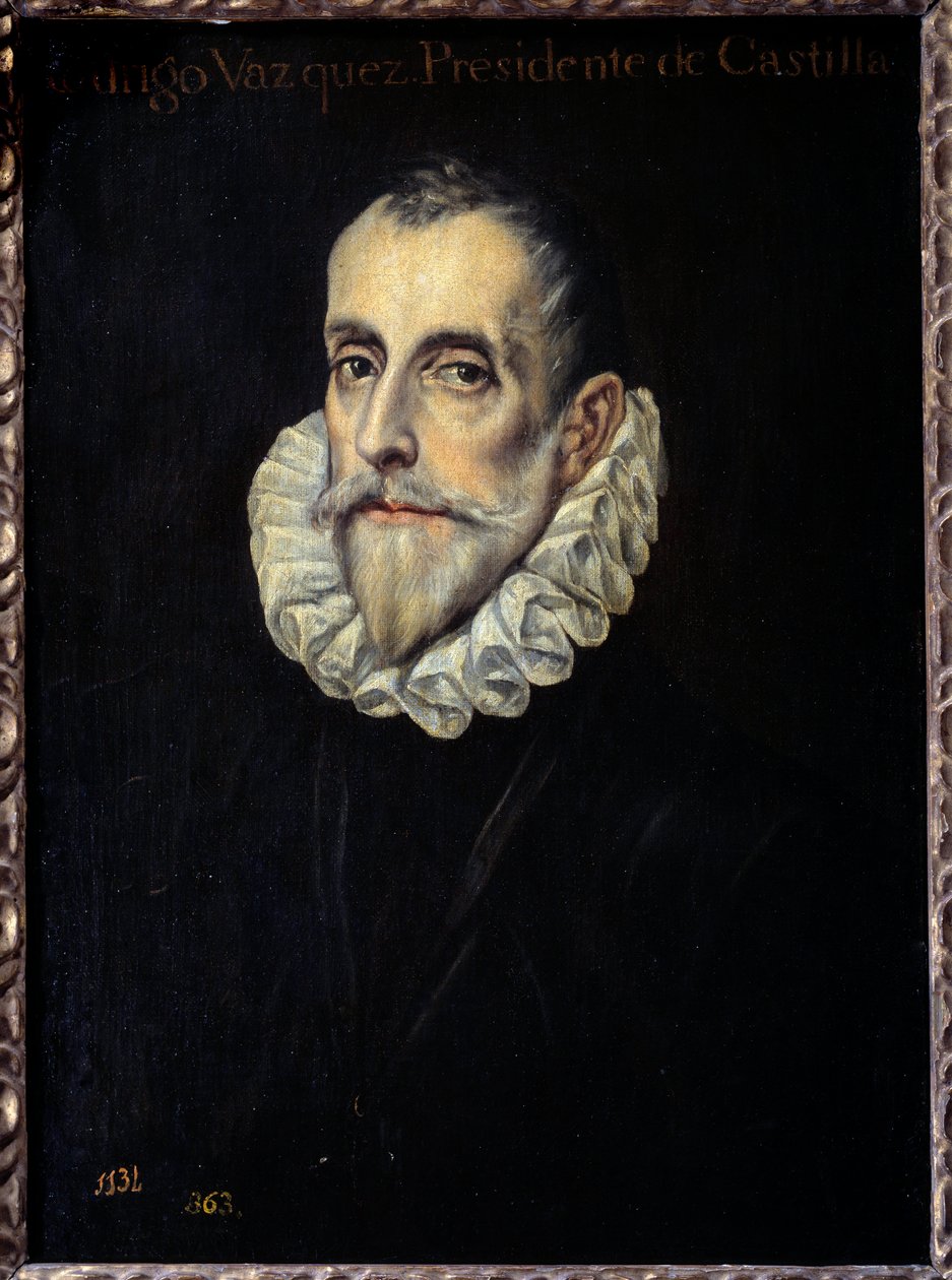 Portræt af Rodrigue Vazquez, formand for Finansrådet og Castilla Maleri af Domenikos Theotokopoulos dit El Greco (1541-1614) 1500-tallet søn. 0,66x0,4m. Madrid, Prado-museet af El Greco