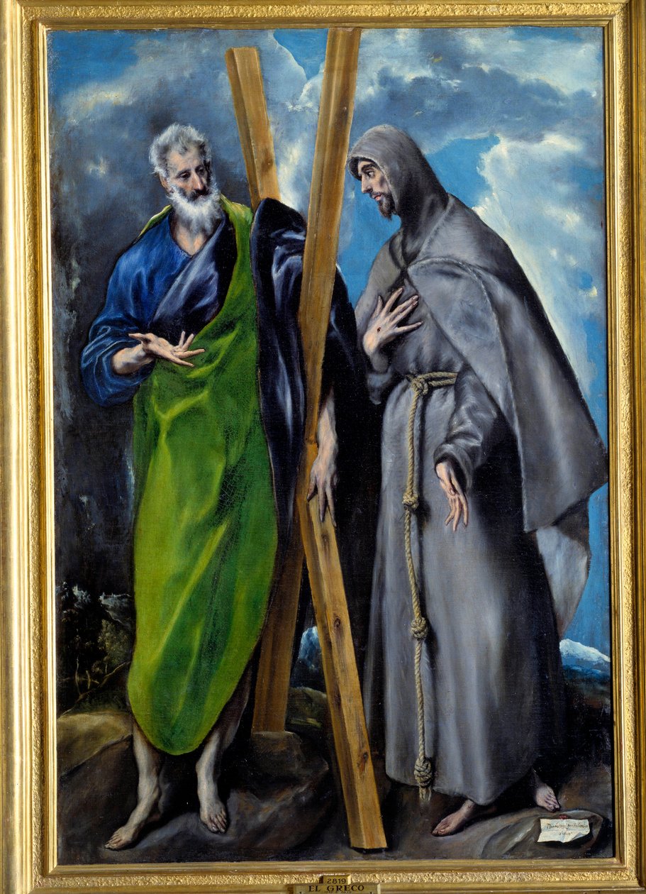 Portræt af Sankt Andre og Sankt Francois af Assisi. Maleri af Domenikos Theotokopoulos dit El Greco (1541-1614). Olie på lærred. Mål: 1,67 X 1,13 m. Madrid, Musee Du Prado af El Greco