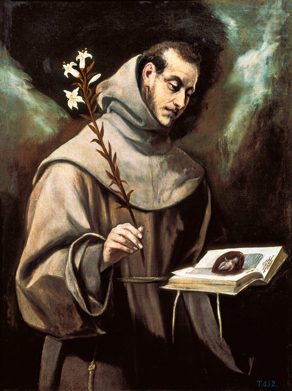Portræt af Sankt Antonius af Padova af El Greco