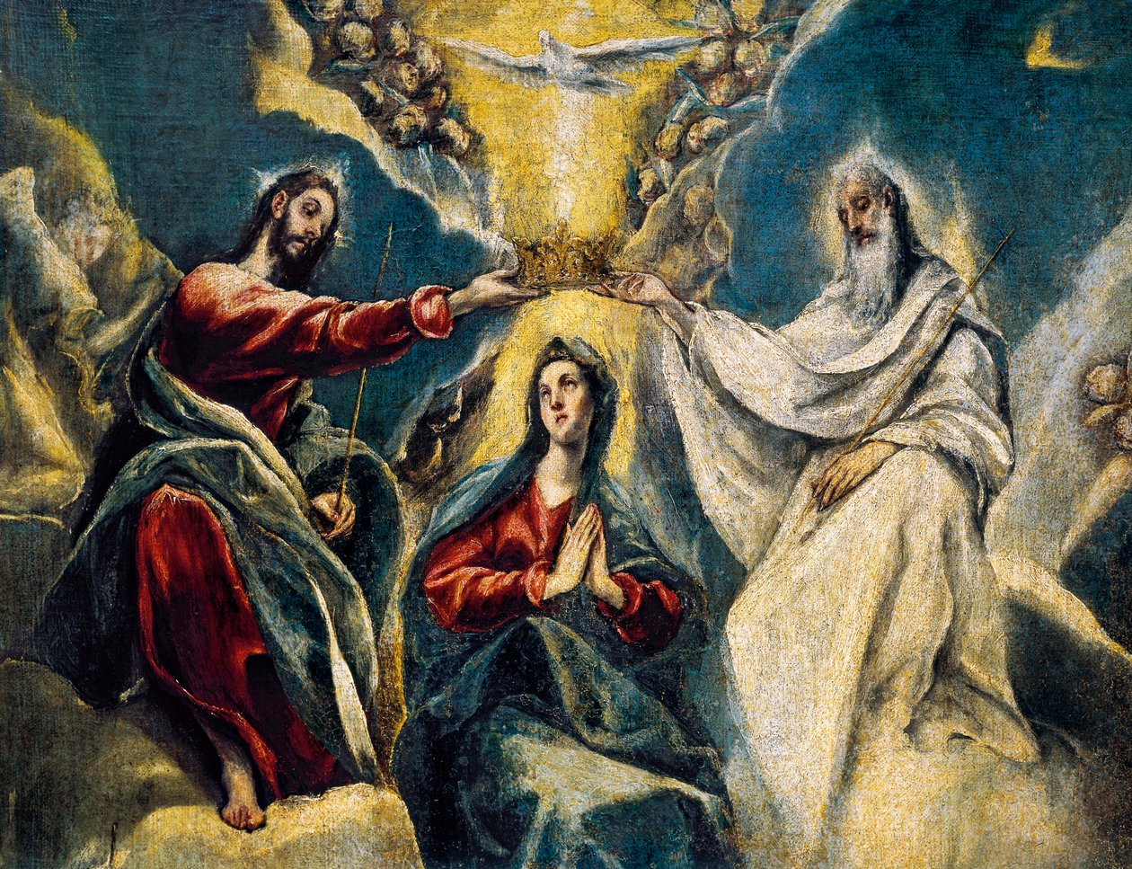 Jomfruens kroning, detalje af El Greco