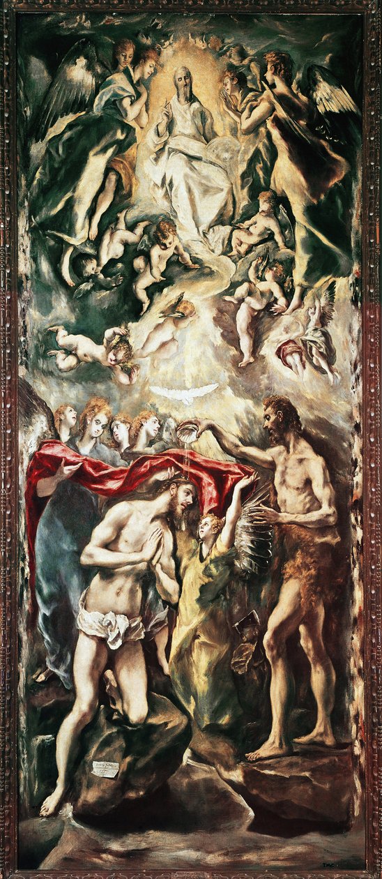 Kristi dåb (olie på lærred af El Greco