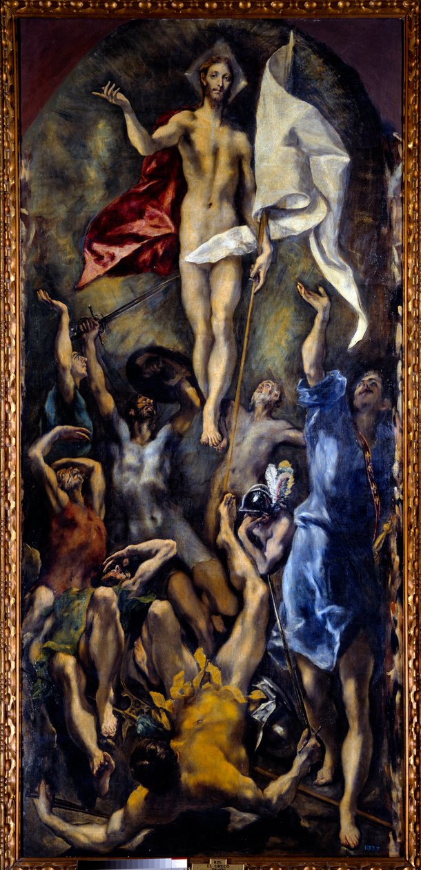 Kristi opstandelse. Maleri af Domenikos Theotokopoulos Dit El Greco (1540-1614) af El Greco