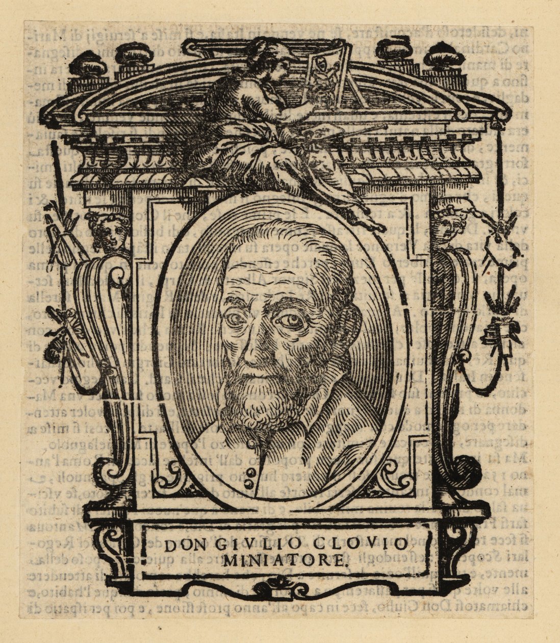 Portræt af Giorgio Giulio Clovio, illuminator, miniaturist og maler født i Kroatien, aktiv i renæssancens Italien af El Domenico (after) Greco