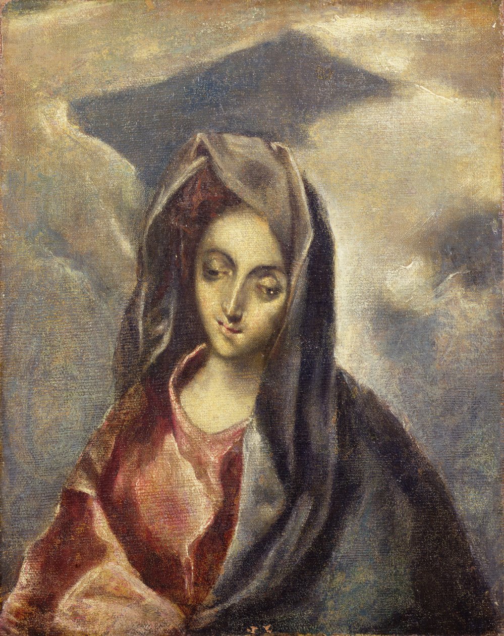 Madonnaen, ca. 1600 (olie på lærred) af El Domenico (after) Greco