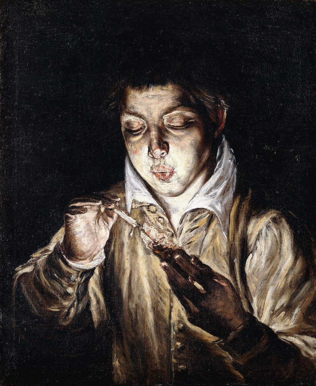 En dreng tænder et lys, af El Greco