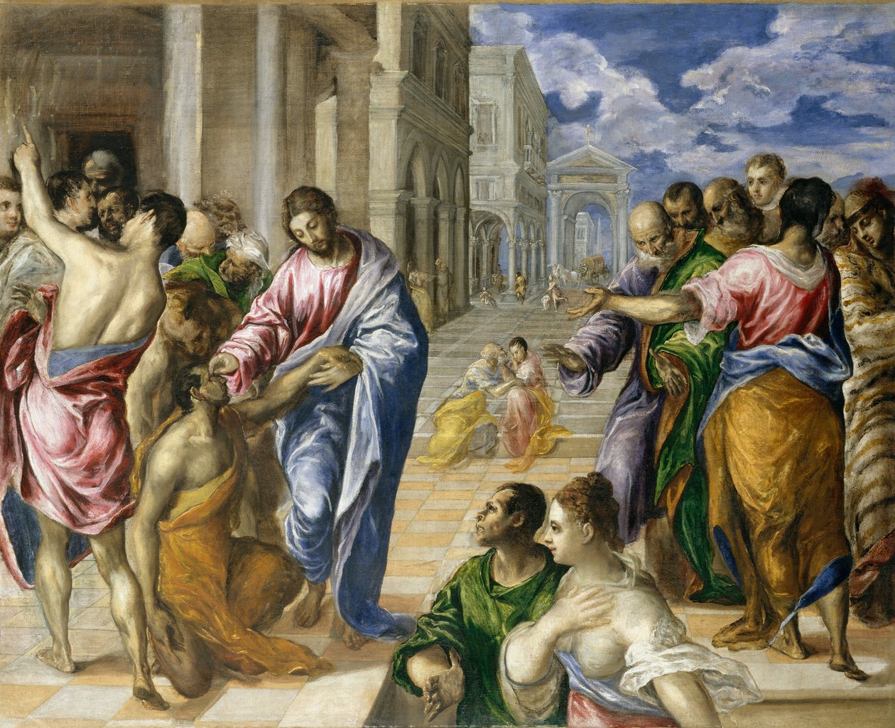 Kristus helbreder de blinde, ca. 1570. af El Greco