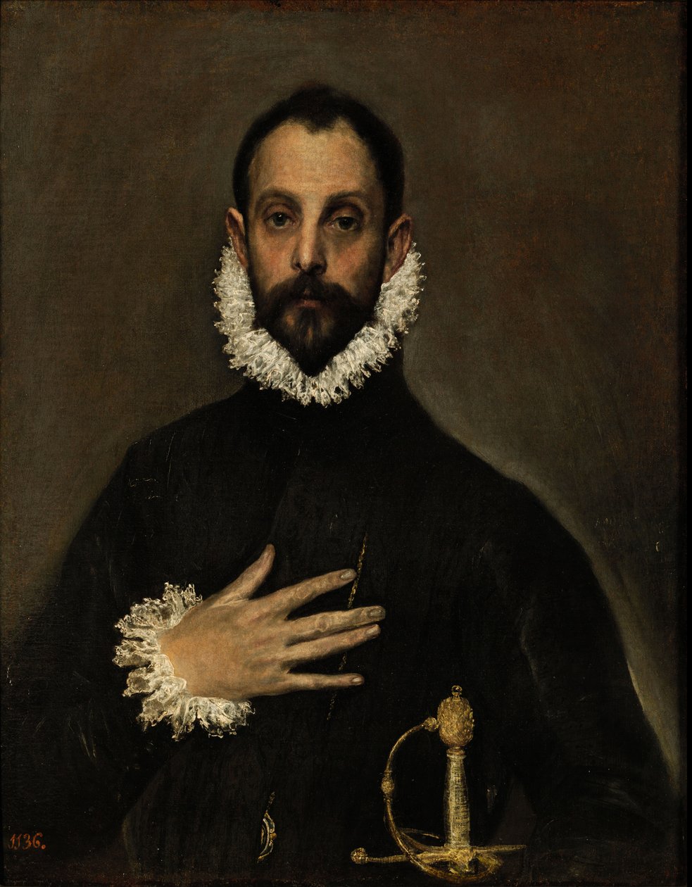 Adelsmand med hånden på brystet, ca. 1580 af El Greco