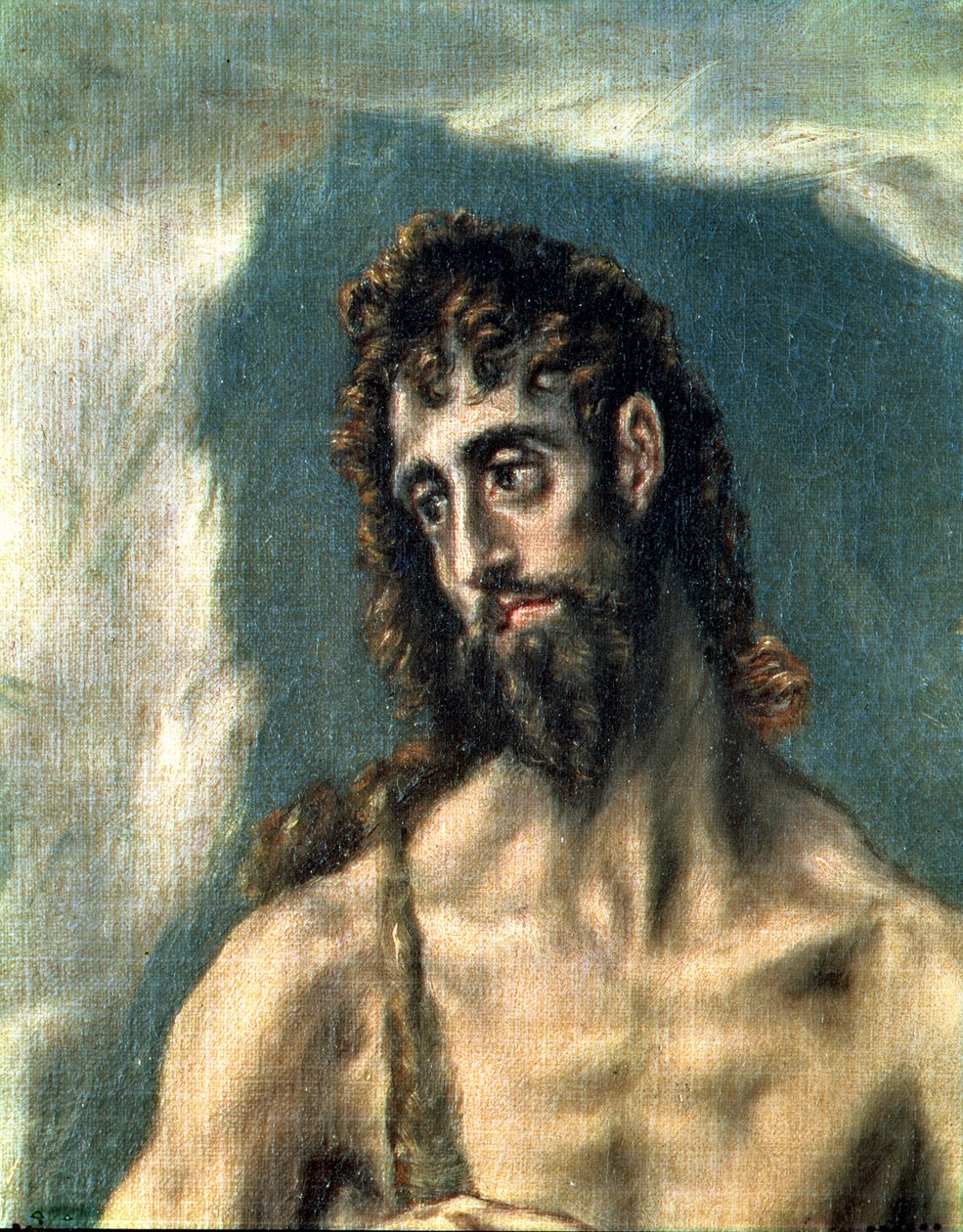 SS. Johannes Evangelisten og Johannes Døberen, detalje af Døberen, 1605-10 olie på lærred detalje af 86552 af El Greco