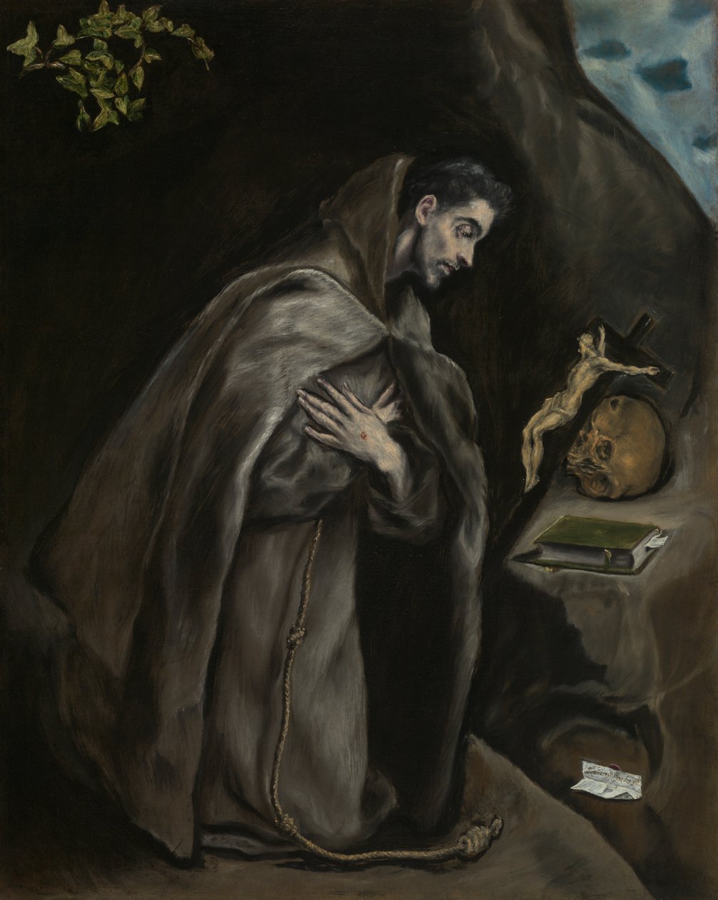 Sankt Frans knælende i meditation af El Greco