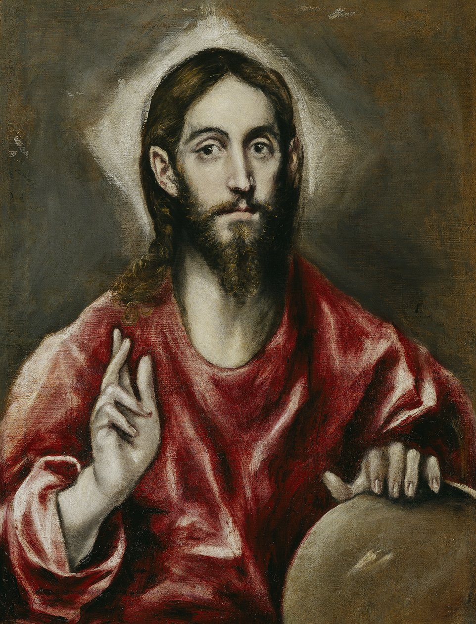 Salvator Mundi, verdens frelser, 1608-1614 af El Greco