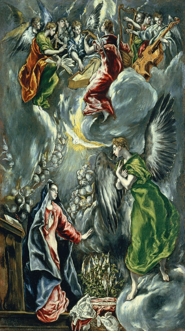 Engelsk: The Annunciation Bebudelsen af El Greco