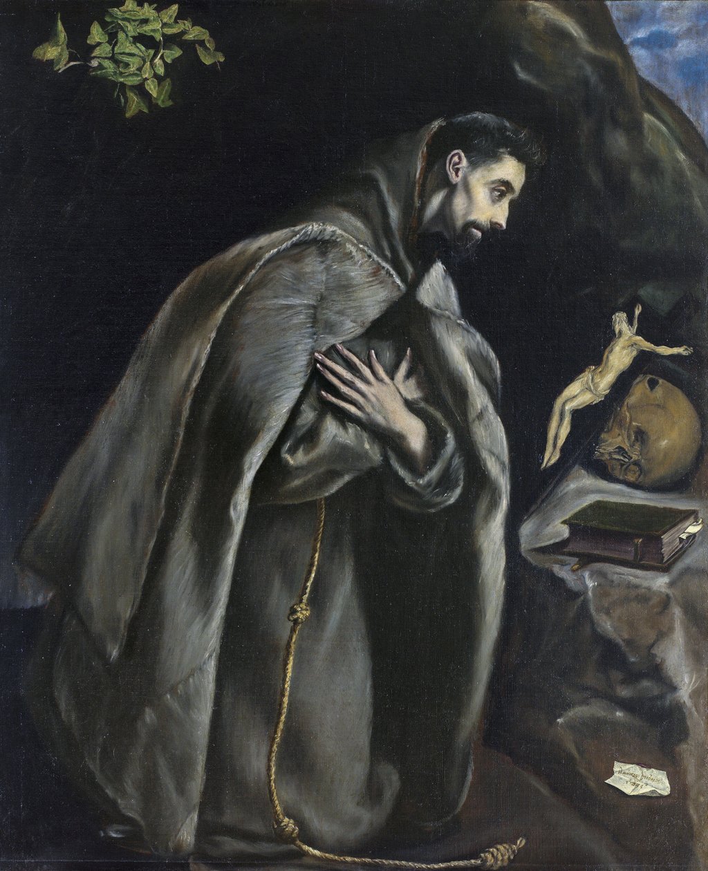 Den hellige Frans i bøn foran krucifikset af El Greco