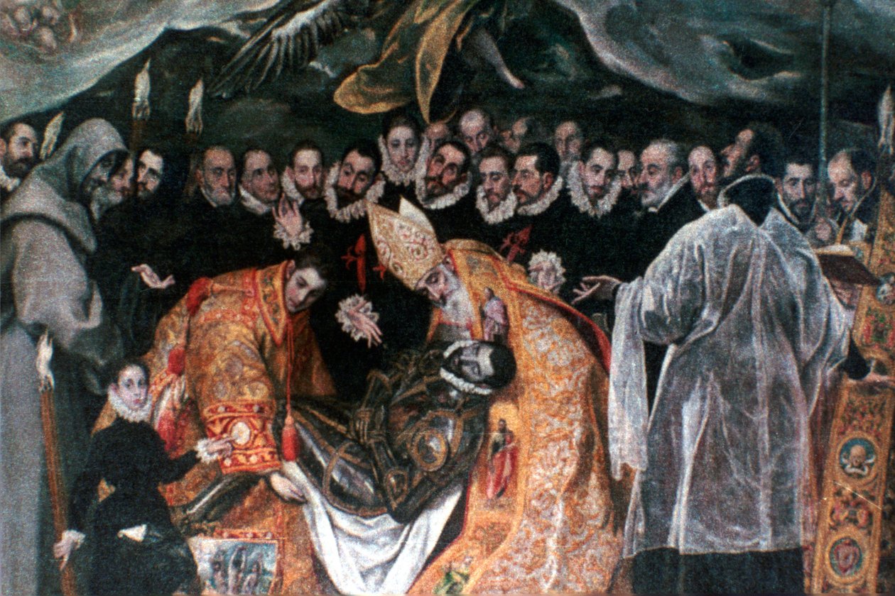 Begravelsen af grev Orgaz detalje, 1586-1588 af El Greco