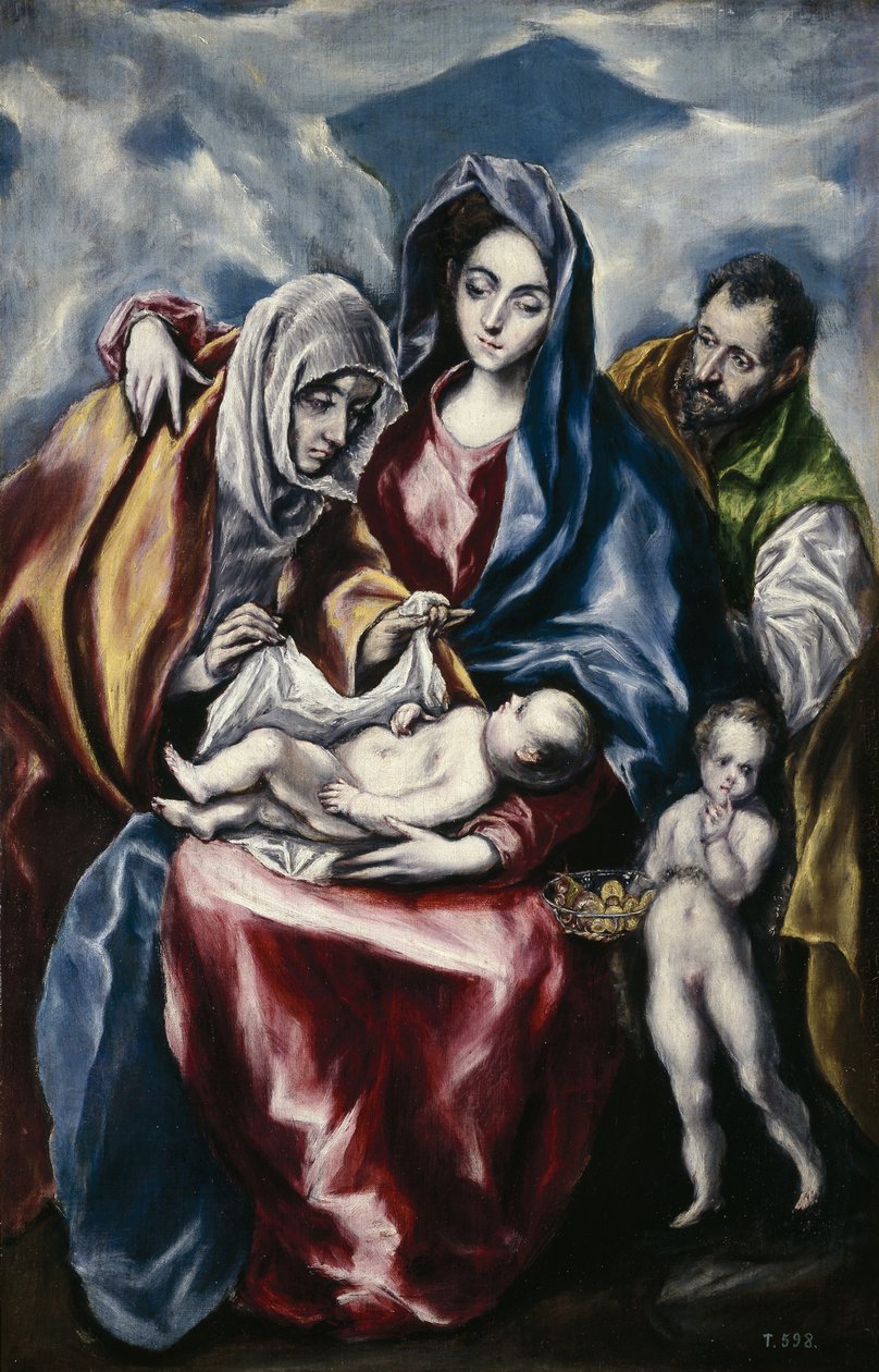Den hellige familie med Sankt Anne og Johannes Døberen som barn, ca. 1600 af El Greco
