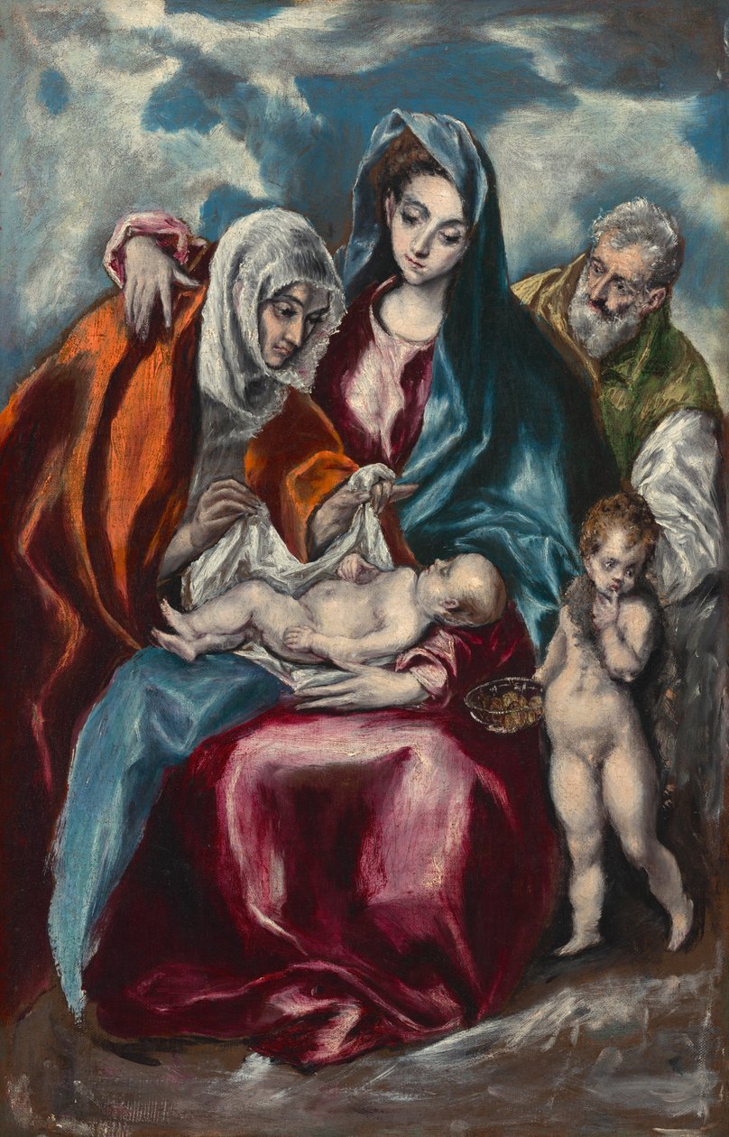 Den hellige familie med Sankt Anna og Johannes Døberen som barn af El Greco
