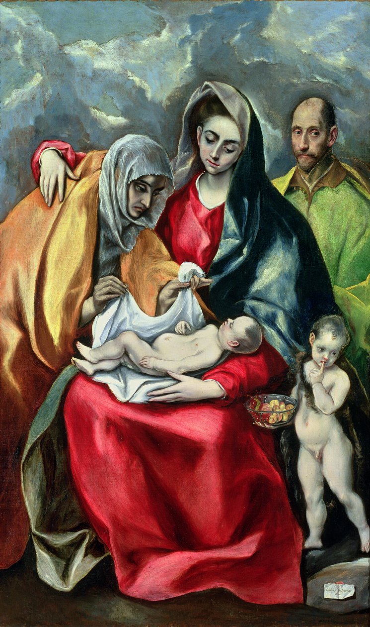 Den hellige familie med St.Elizabeth, 1580-85 af El Greco