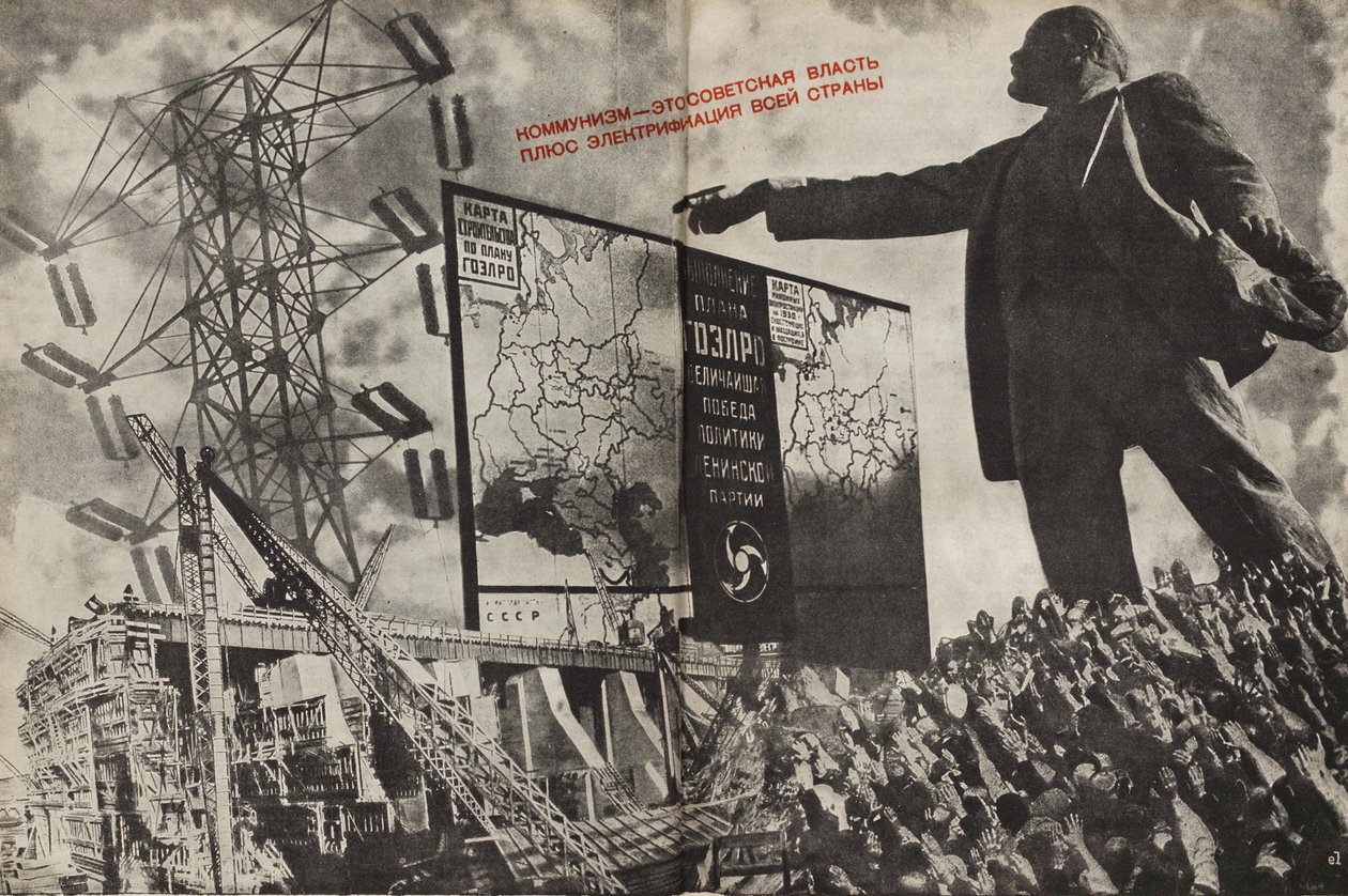 Kommunisme er den sovjetiske regering plus elektrificeringen af hele landet, 1933. af Eliezer Markowich Lissitzky