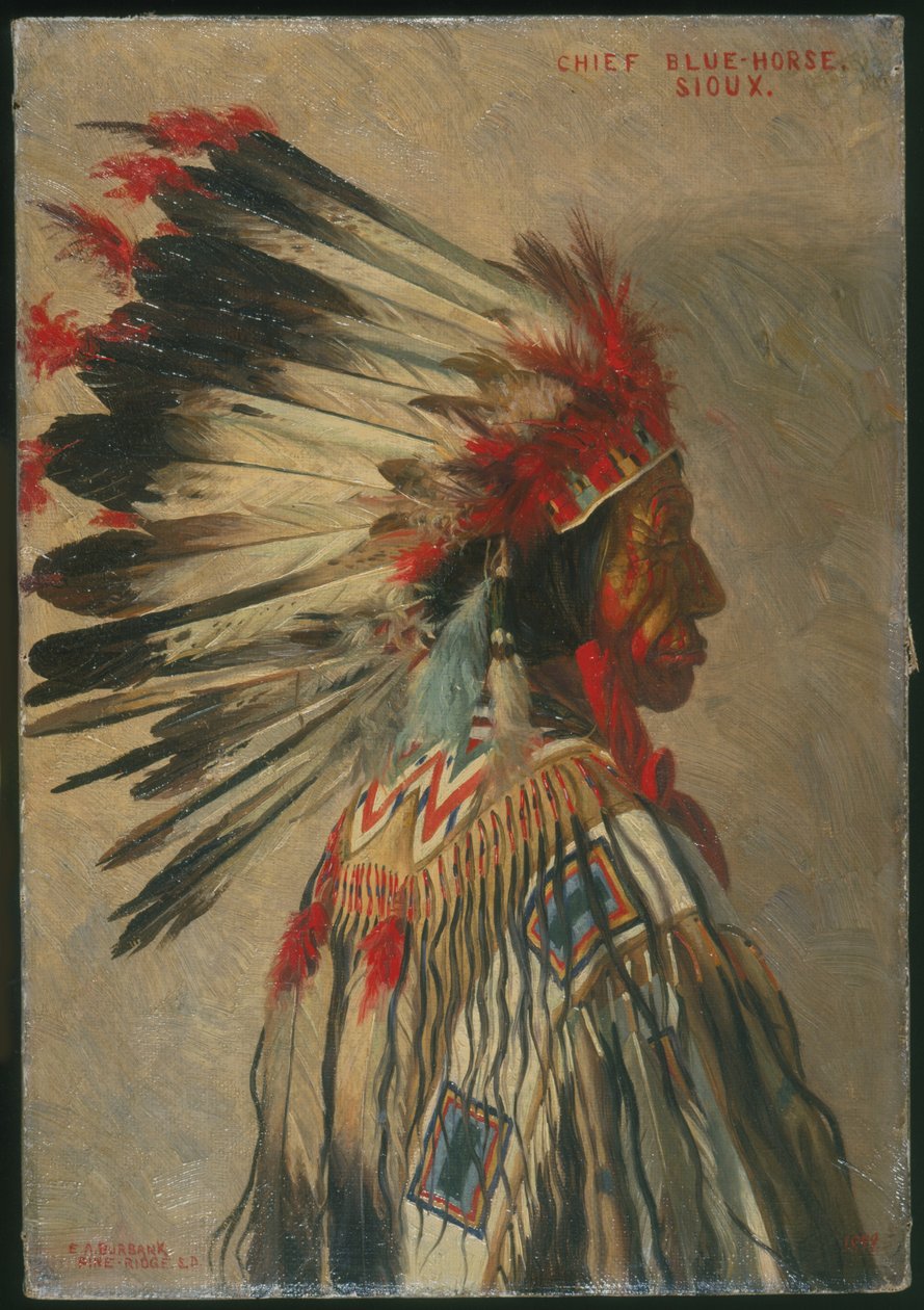 Chief Blue Horse, Sioux af Elbridge Ayer Burbank