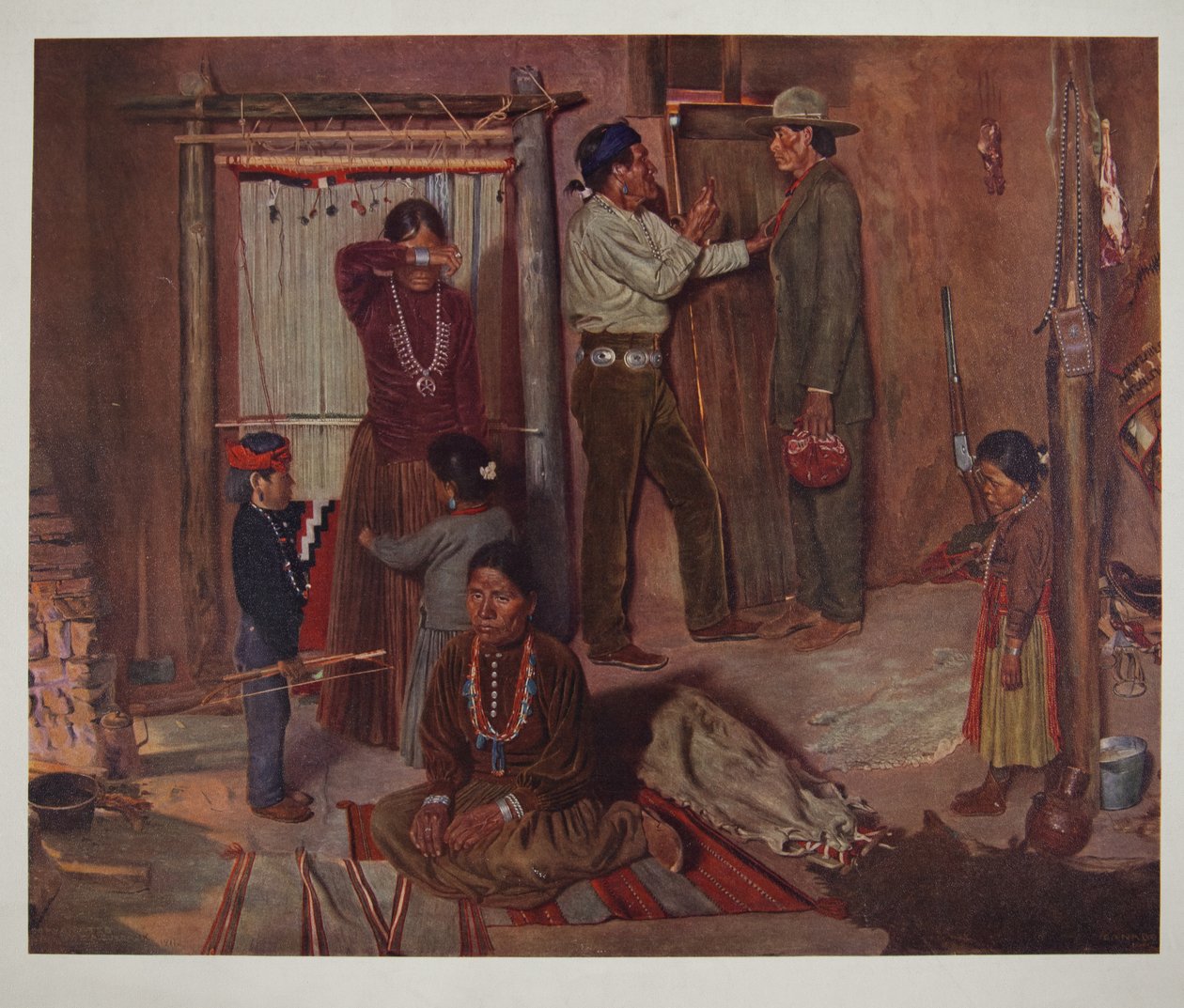 Forlader hjemmet til Carlisle Indian School (chromolitho) af Elbridge Ayer Burbank