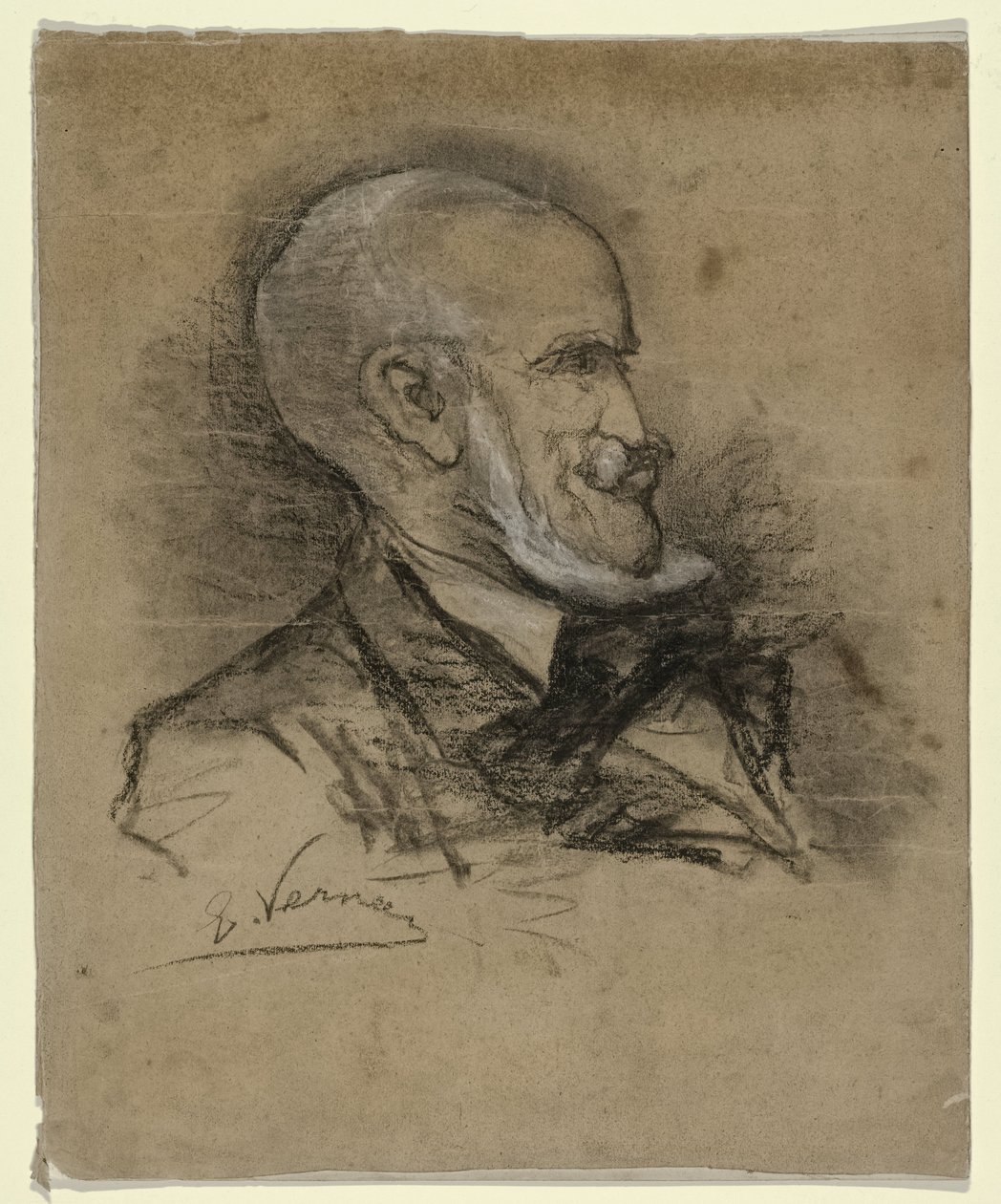Karikaturportræt af maleren Johannes Bosboom (1817-1891) af Elchanon Verveer